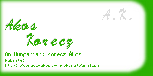 akos korecz business card