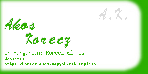 akos korecz business card